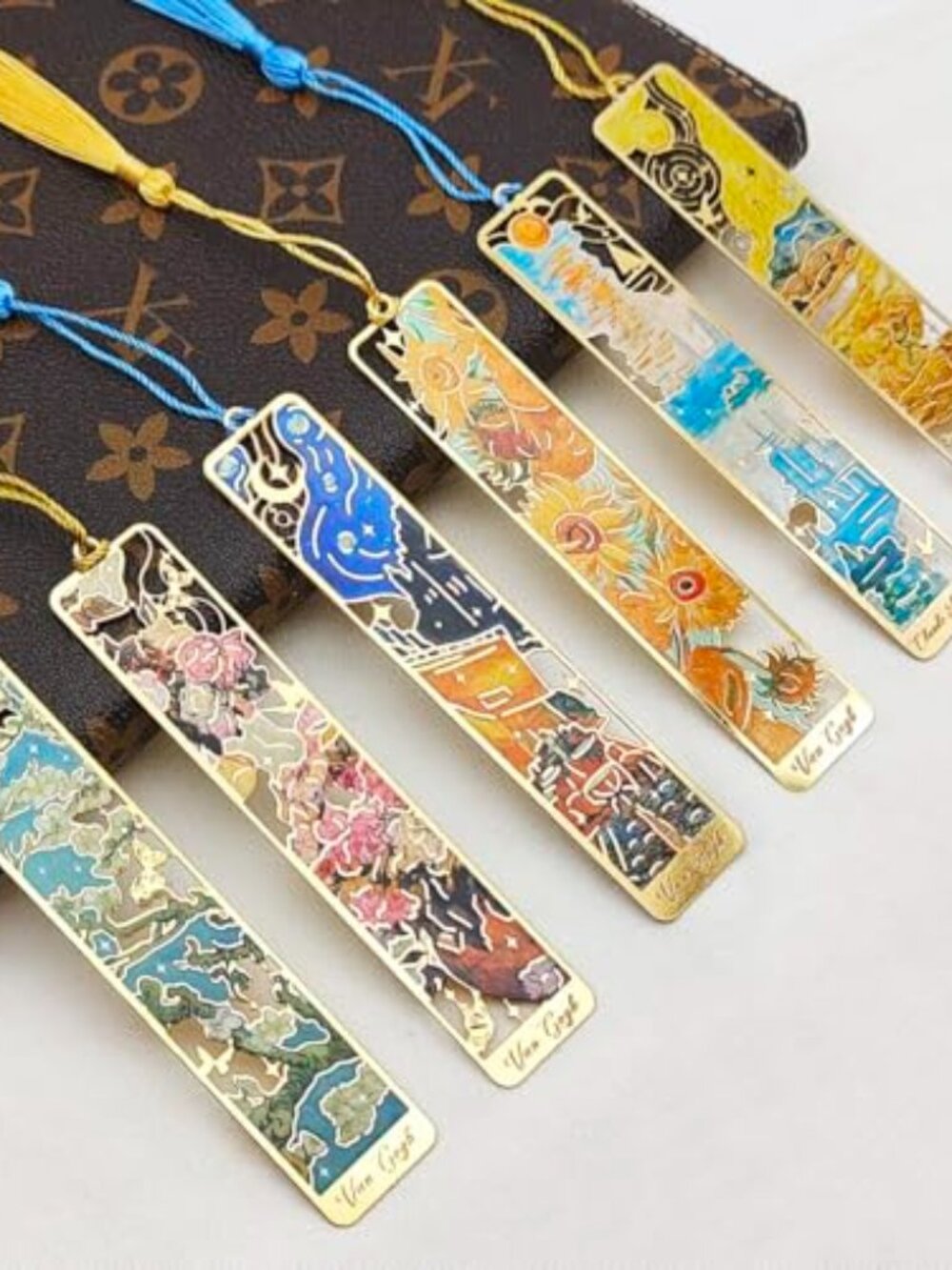 New - 6 Pcs Metal Bookmark with Tassels, Golden Hollow‎ Bookmarks